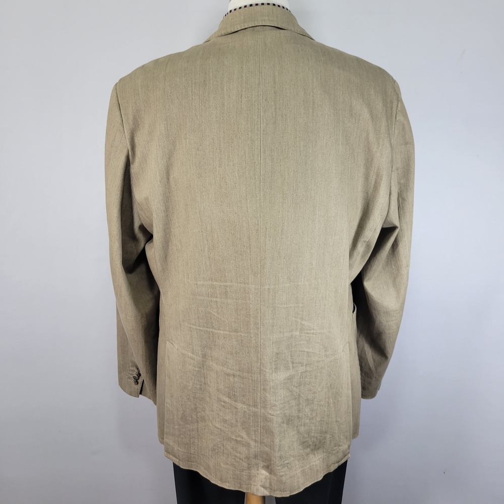 Johnston Murphy Men's Sport Coat Blazer Three Button Tan Cotton Spandex Size XL - Picture 13 of 16